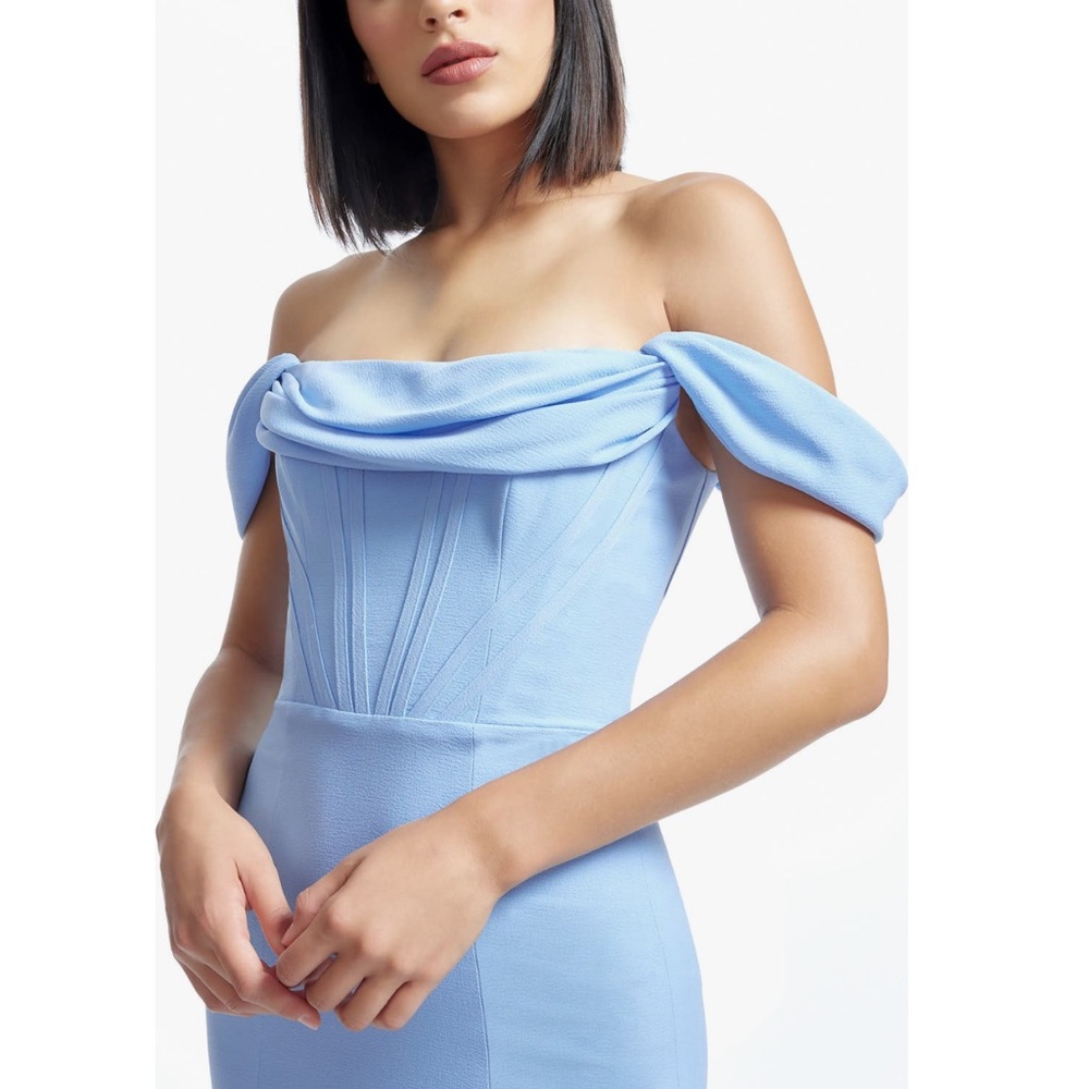 Dress the Population Light Blue Off-Shoulder Maxi Dress - Picture 4 of 7